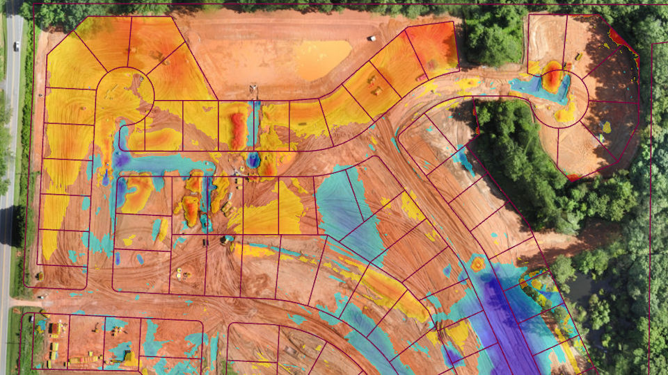 Cut/Fill Maps over the Dawsonville Construction Site