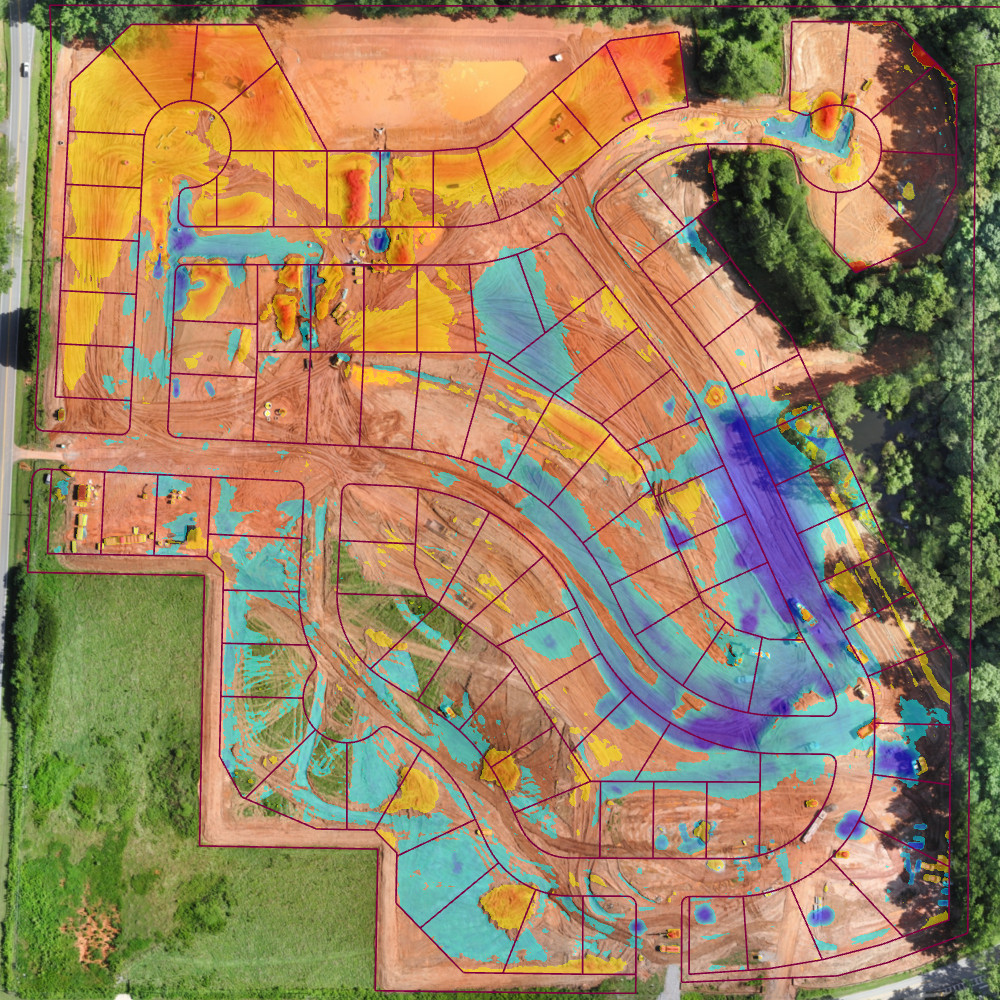 Cut/Fill Maps over the Dawsonville Construction Site