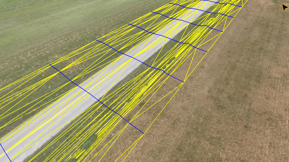 Surface created from road section lines