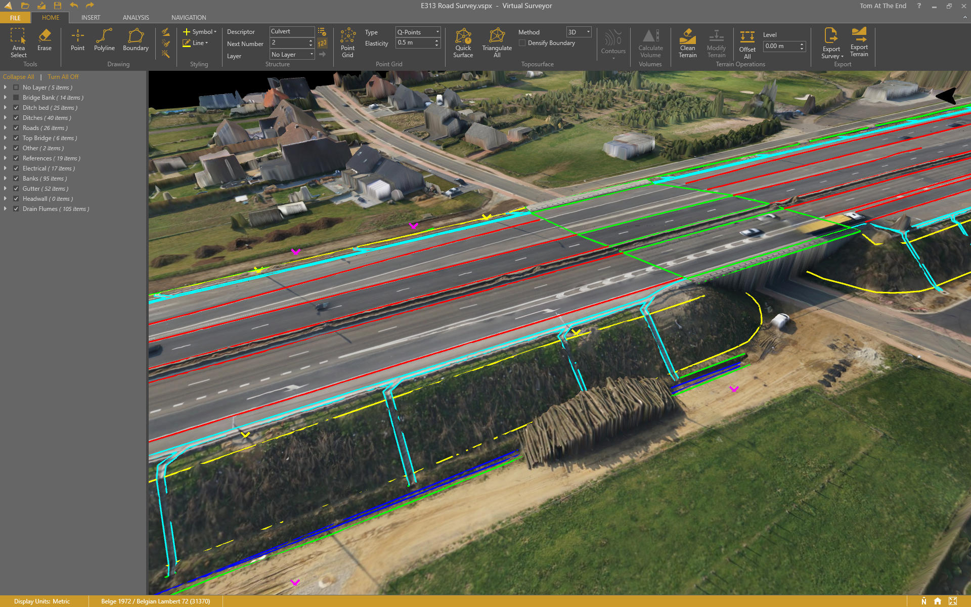 Drone survey along a motorway